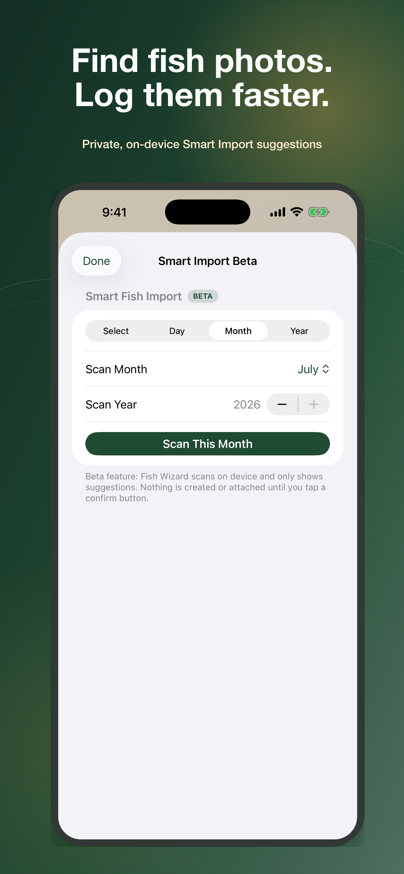 Fish Wizard Smart Import screen